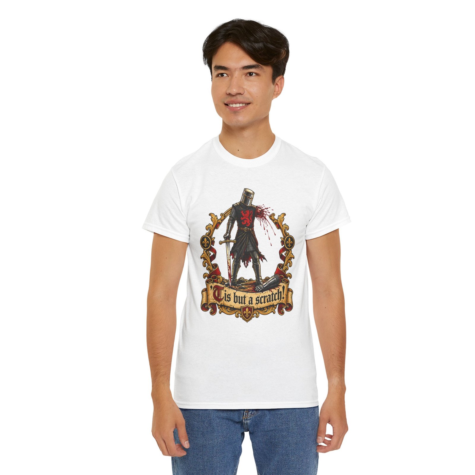 'Tis But A Scratch - Unisex T-Shirt – Funny Monty Python and the Holy Grail - Black Knight - Image 6