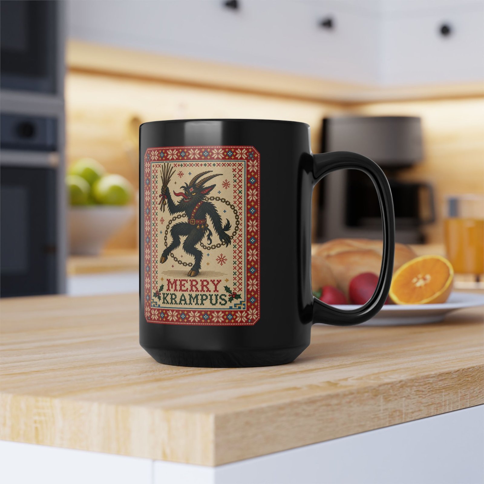 Merry Krampus - Black Mug – Sip Scares, Not Cocoa - Image 11