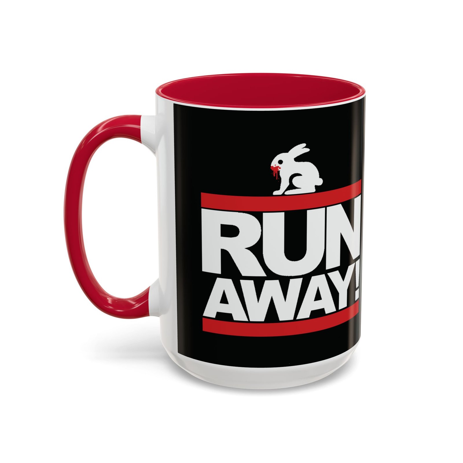 Run Away! Killer Rabbit – Color Accent Mug – Monty Python – Retro Hip-Hop Style - Image 18