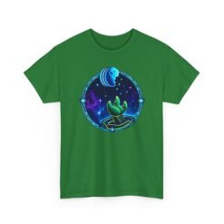 Reach for the Cookie - Unisex T-Shirt – Cute Green Space Creature - Floating Cookie - Image 12