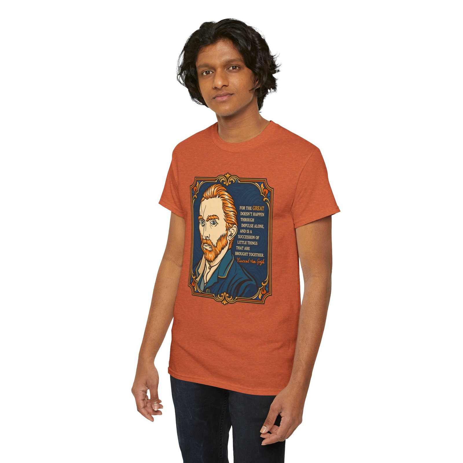 Vincent van Gogh Inspirational Quote – Unisex T-Shirt – Great Things Take Time - Image 12