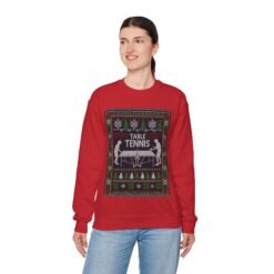Table Tennis Ugly Christmas Sweatshirt – Serve Up the Holiday Spirit - Image 9