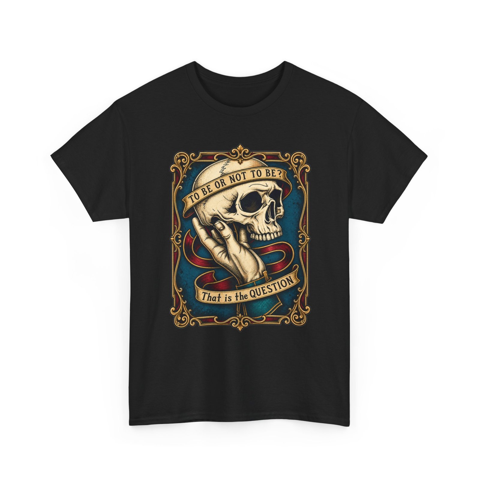To Be or Not To Be - Unisex T-Shirt – Shakespeare Hamlet Skull - Image 19