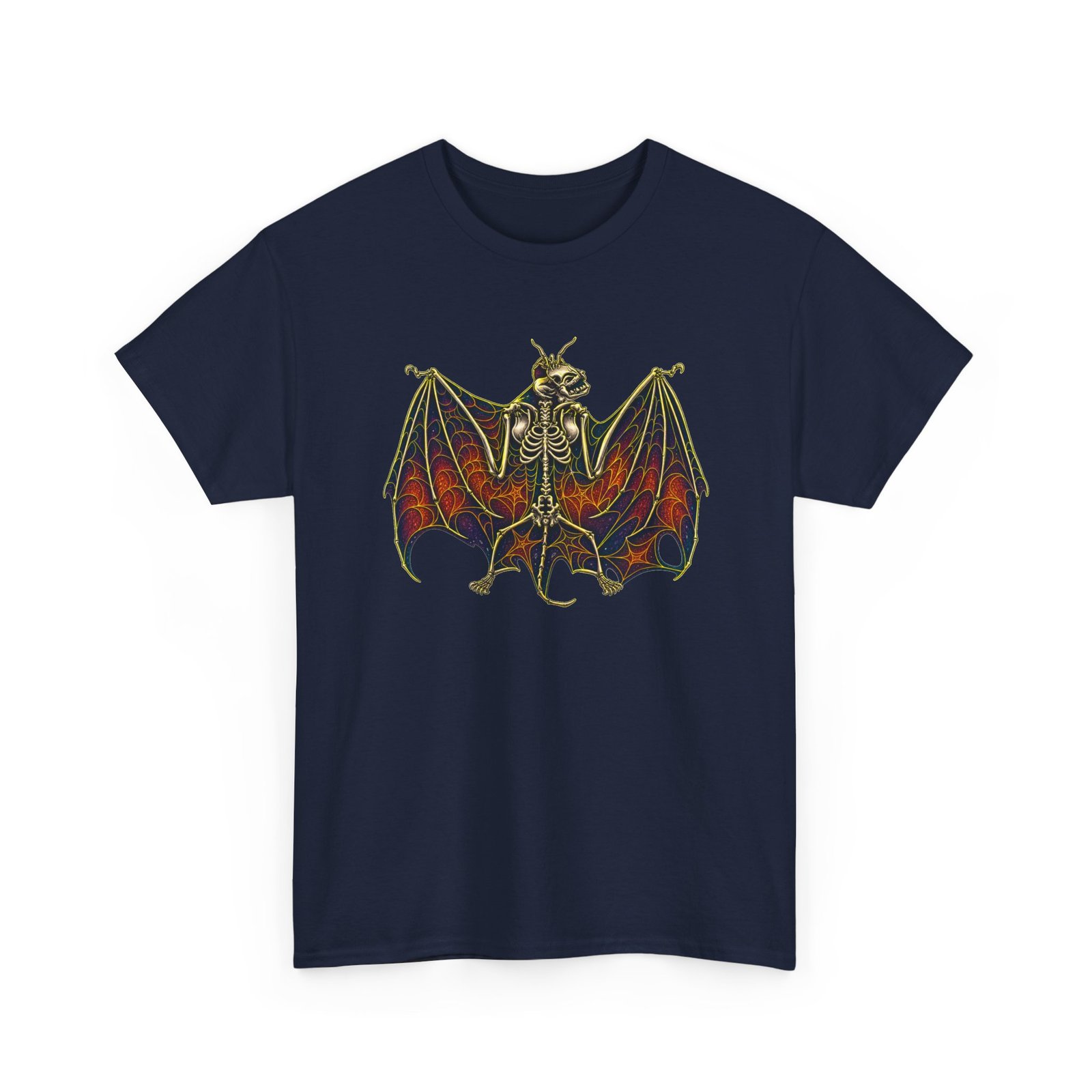 Spider Bat – Unisex T-Shirt – Gothic Skeleton Bat and Spiderweb - Image 17