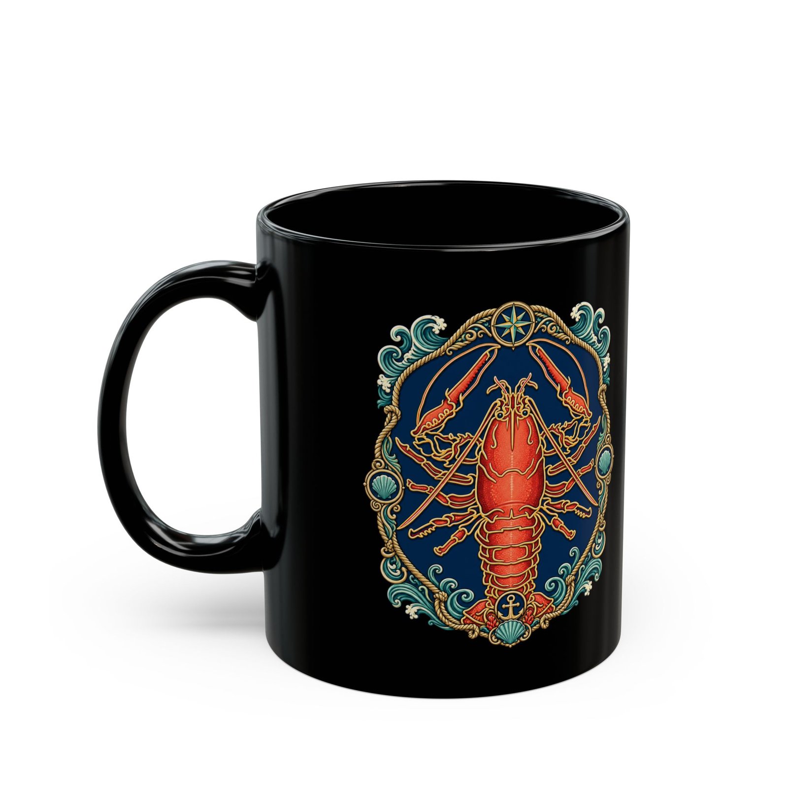 Lobster - Black Mug – Sip with Coastal Cool - Image 2