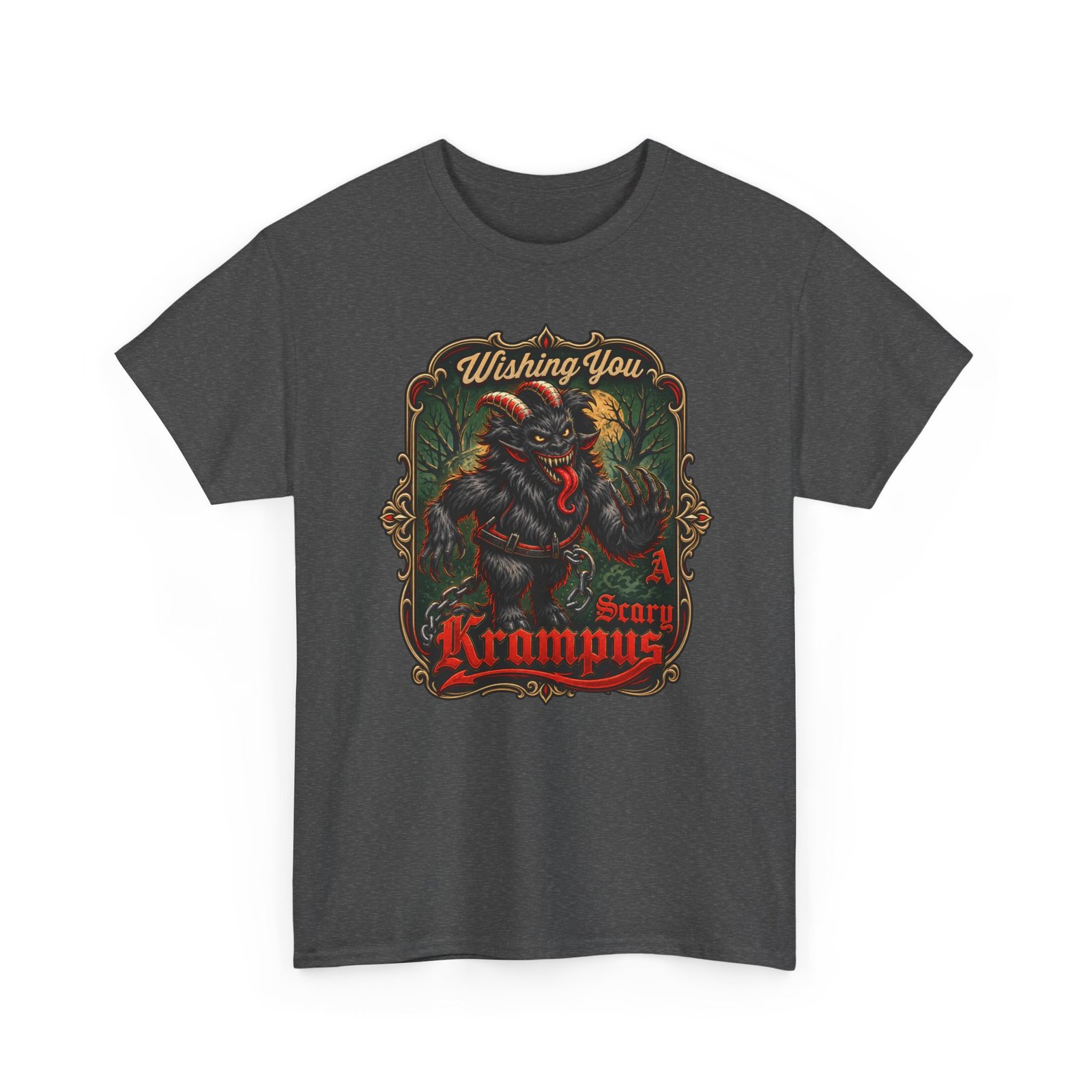 Wishing You a Scary Krampus - Unisex T-Shirt – Dark Christmas Horror - Image 26