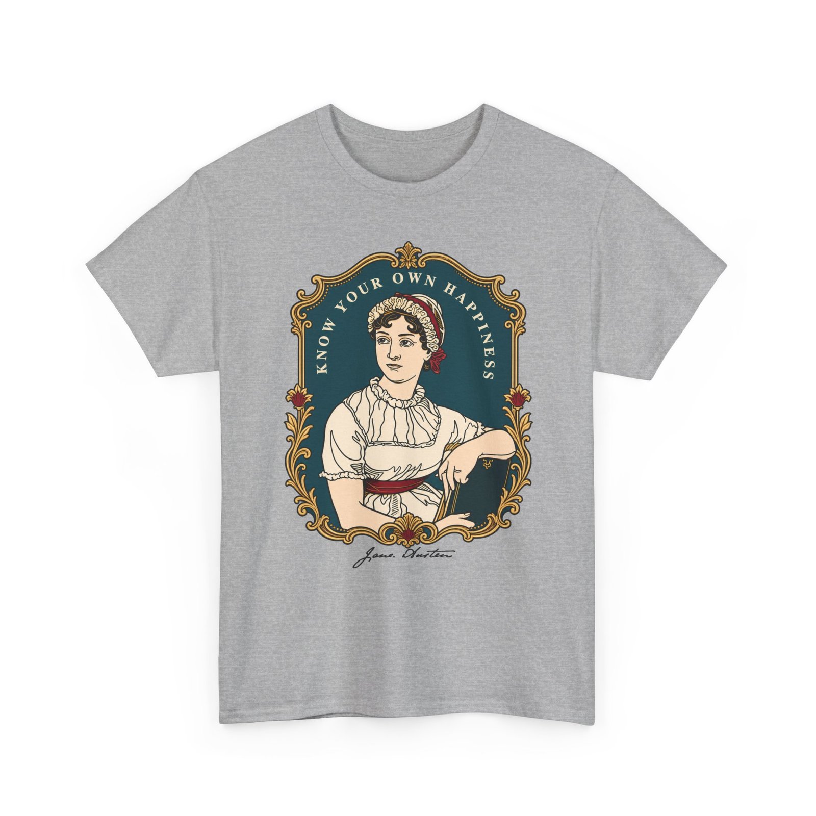Jane Austen “Know Your Own Happiness” - Unisex T-Shirt – Timeless Wisdom - Image 14