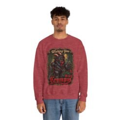 Wishing You a Scary Krampus - Unisex Sweatshirt – Dark Christmas Horror - Image 7