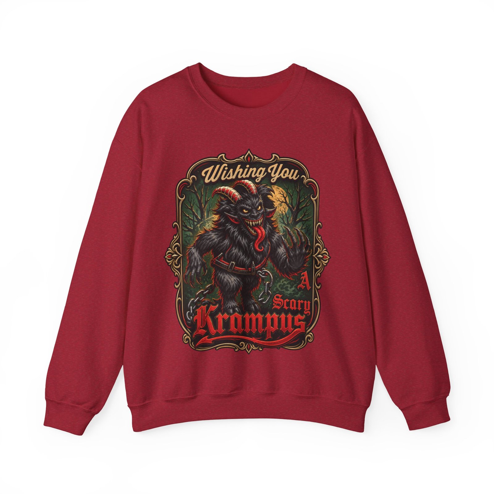 Wishing You a Scary Krampus - Unisex Sweatshirt – Dark Christmas Horror - Image 23
