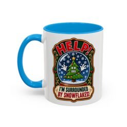Help! I'm Surrounded By Snowflakes - Color Accent Mug – Funny Sarcastic Christmas - Image 10
