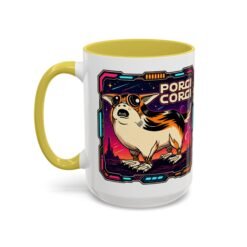 Porgi Corgi Color Accent Mug – Sip with Galactic Cuteness - Image 46