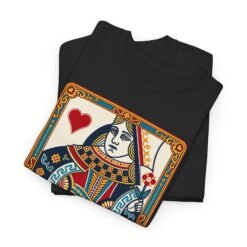 Queen of Hearts - Unisex T-Shirt – Classic Playing Card - Image 6