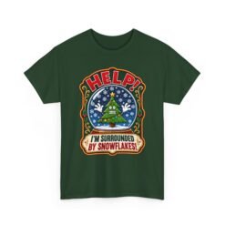 Help! I'm Surrounded By Snowflakes - Unisex T-Shirt – Funny Sarcastic Christmas - Image 15