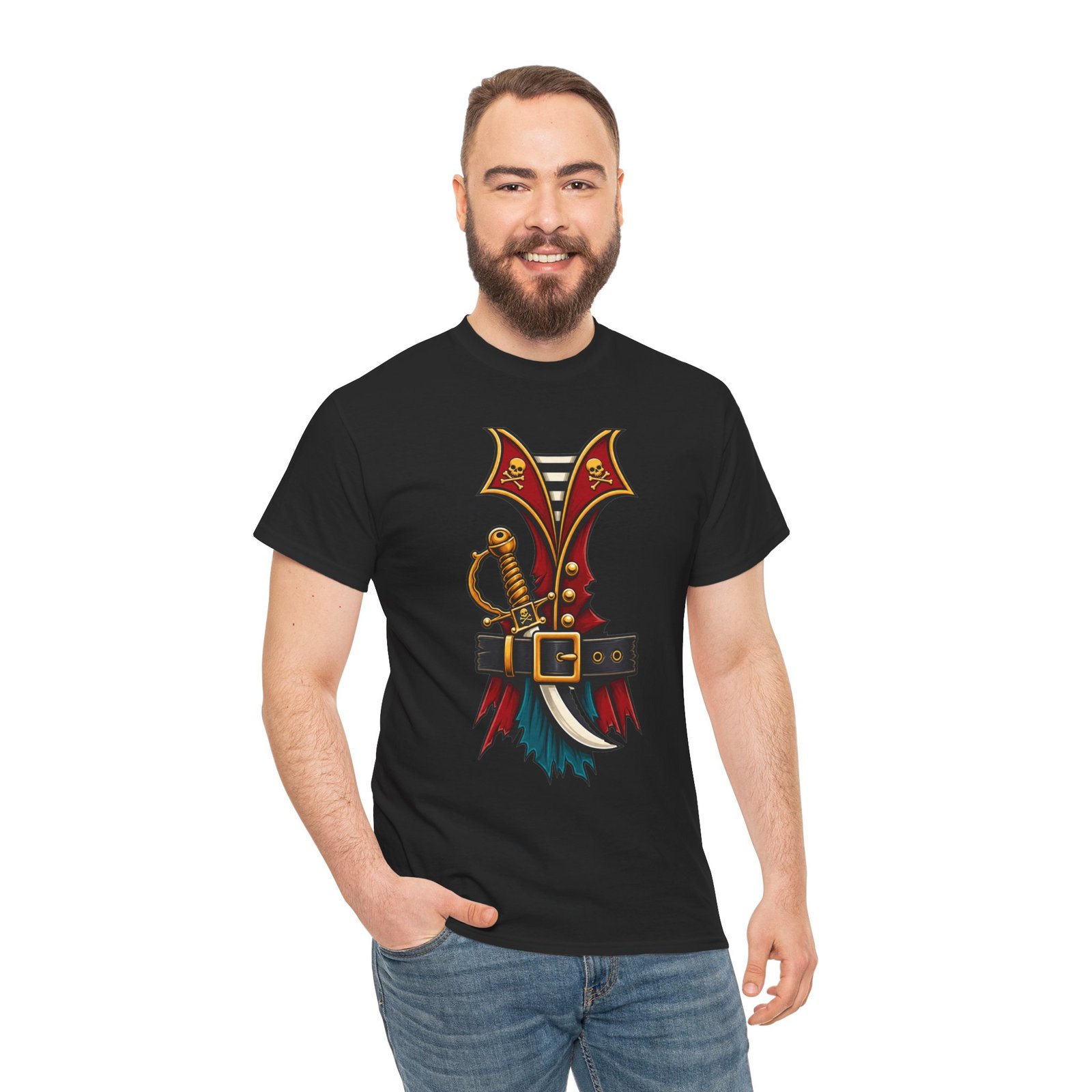 Pirate - Unisex T-Shirt – Funny Easy Halloween Buccaneer Costume - Image 5