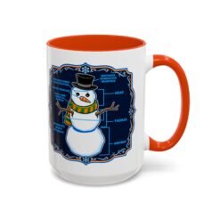 Snowman Anatomy - Color Accent Mug – Funny Christmas - Science Coffee Mug - Image 31