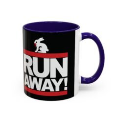 Run Away! Killer Rabbit – Color Accent Mug – Monty Python – Retro Hip-Hop Style - Image 5