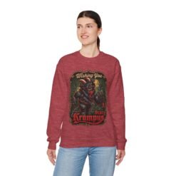 Wishing You a Scary Krampus - Unisex Sweatshirt – Dark Christmas Horror - Image 9