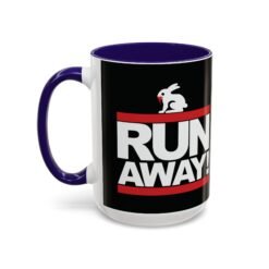 Run Away! Killer Rabbit – Color Accent Mug – Monty Python – Retro Hip-Hop Style - Image 14
