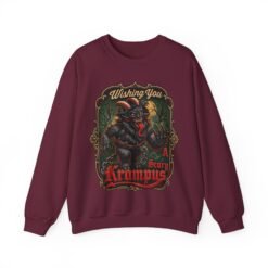 Wishing You a Scary Krampus - Unisex Sweatshirt – Dark Christmas Horror - Image 15