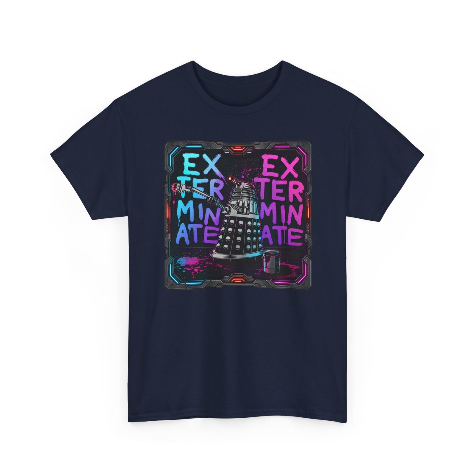 Exterminate! - Unisex T-Shirt – Retro Sci-Fi - Robot Graffiti Art - Image 26
