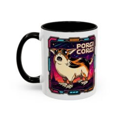 Porgi Corgi Color Accent Mug – Sip with Galactic Cuteness