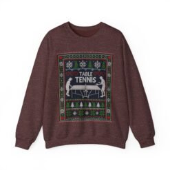 Table Tennis Ugly Christmas Sweatshirt – Serve Up the Holiday Spirit - Image 15