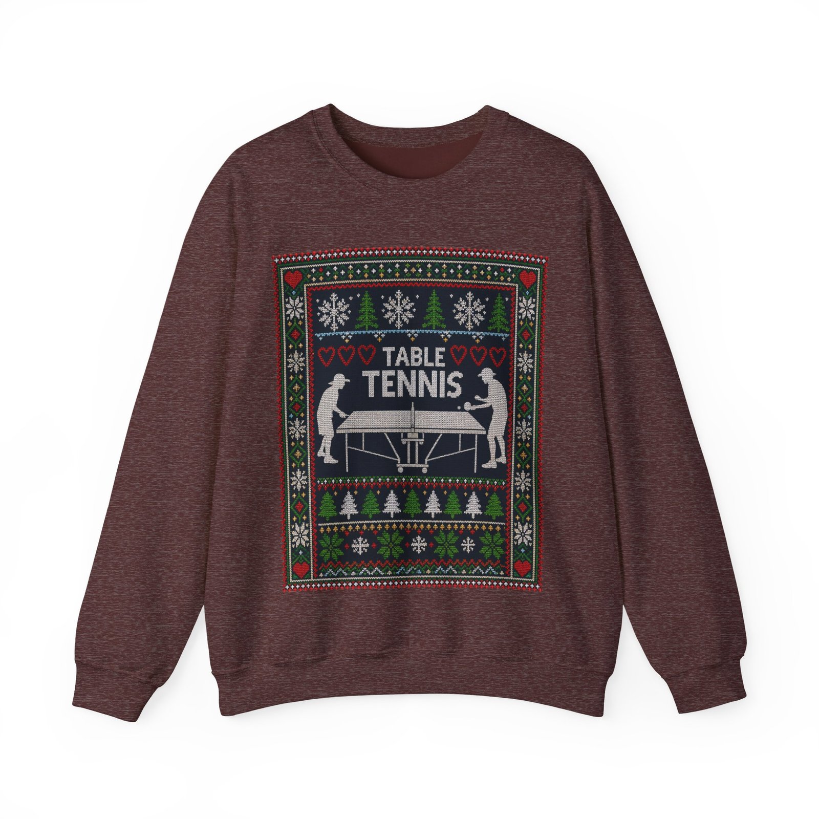 Table Tennis Ugly Christmas Sweatshirt – Serve Up the Holiday Spirit - Image 15