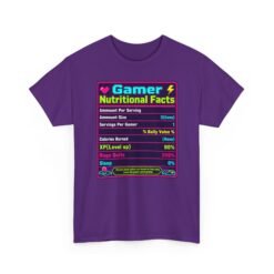 Gamer Nutrition Facts - Unisex T-Shirt – Powered by Snacks, Skill and Respawns - Image 20