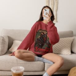 Wishing You a Scary Krampus - Unisex Sweatshirt – Dark Christmas Horror - Image 5