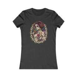 Sugar Skull Princess - Women’s T-Shirt – Floral Tattoo Art - Cosmic Royalty - Image 4