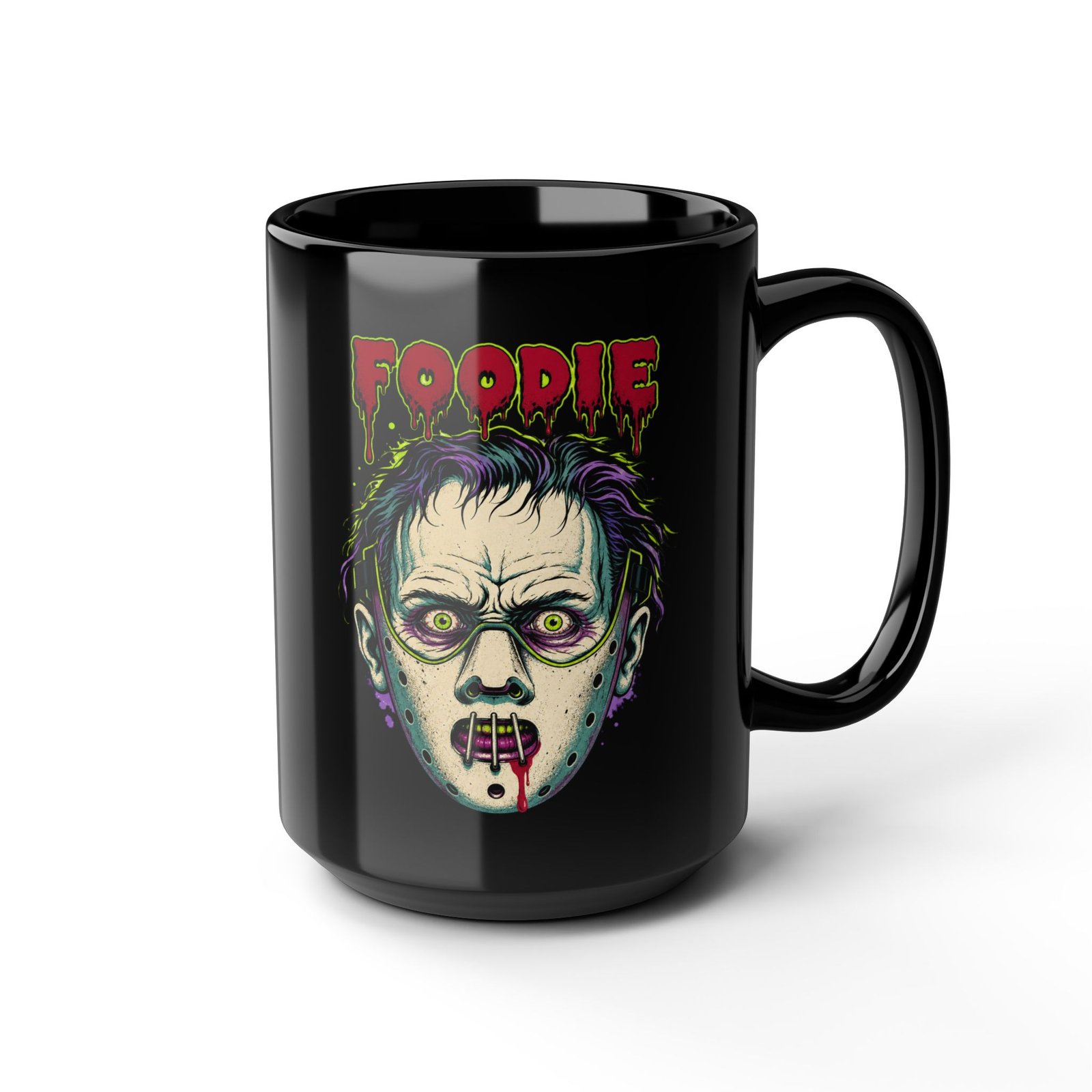 Foodie Hannibal Lecter - Black Mug – Funny Horror - Image 8