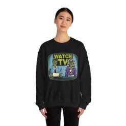 Alternative view of Watch TV - Unisex Sweatshirt – They Live, Alien News - Retro Sci-Fi - Dystopian