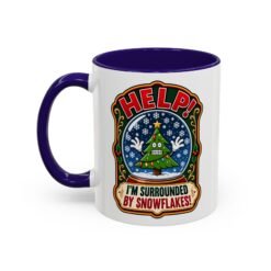 Help! I'm Surrounded By Snowflakes - Color Accent Mug – Funny Sarcastic Christmas - Image 6