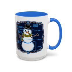Snowman Anatomy - Color Accent Mug – Funny Christmas - Science Coffee Mug - Image 23