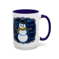 Snowman Anatomy - Color Accent Mug – Funny Christmas - Science Coffee Mug - Image 21