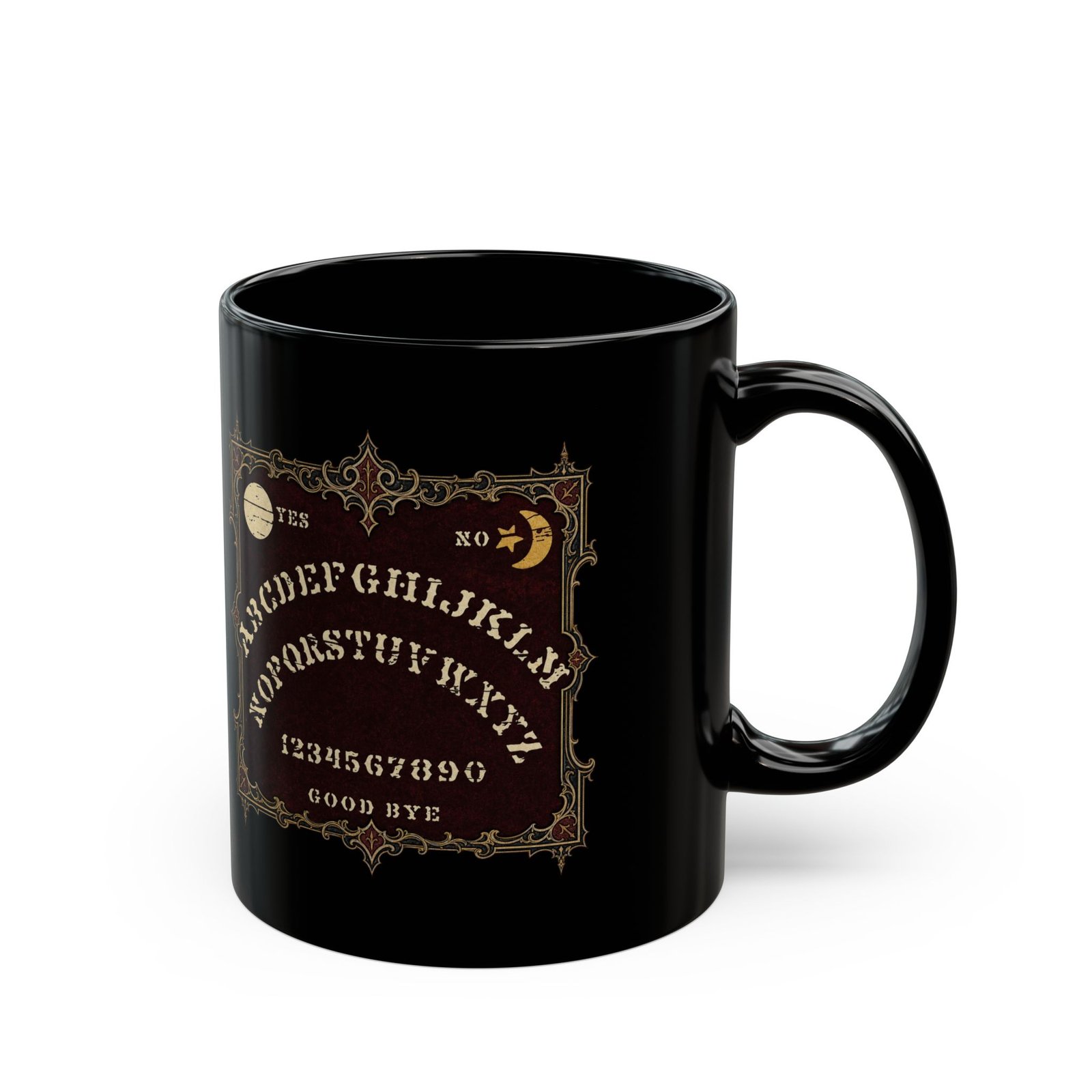 Ouija Board - Black Mug – Sip with a Spirit of Mystery - Image 3