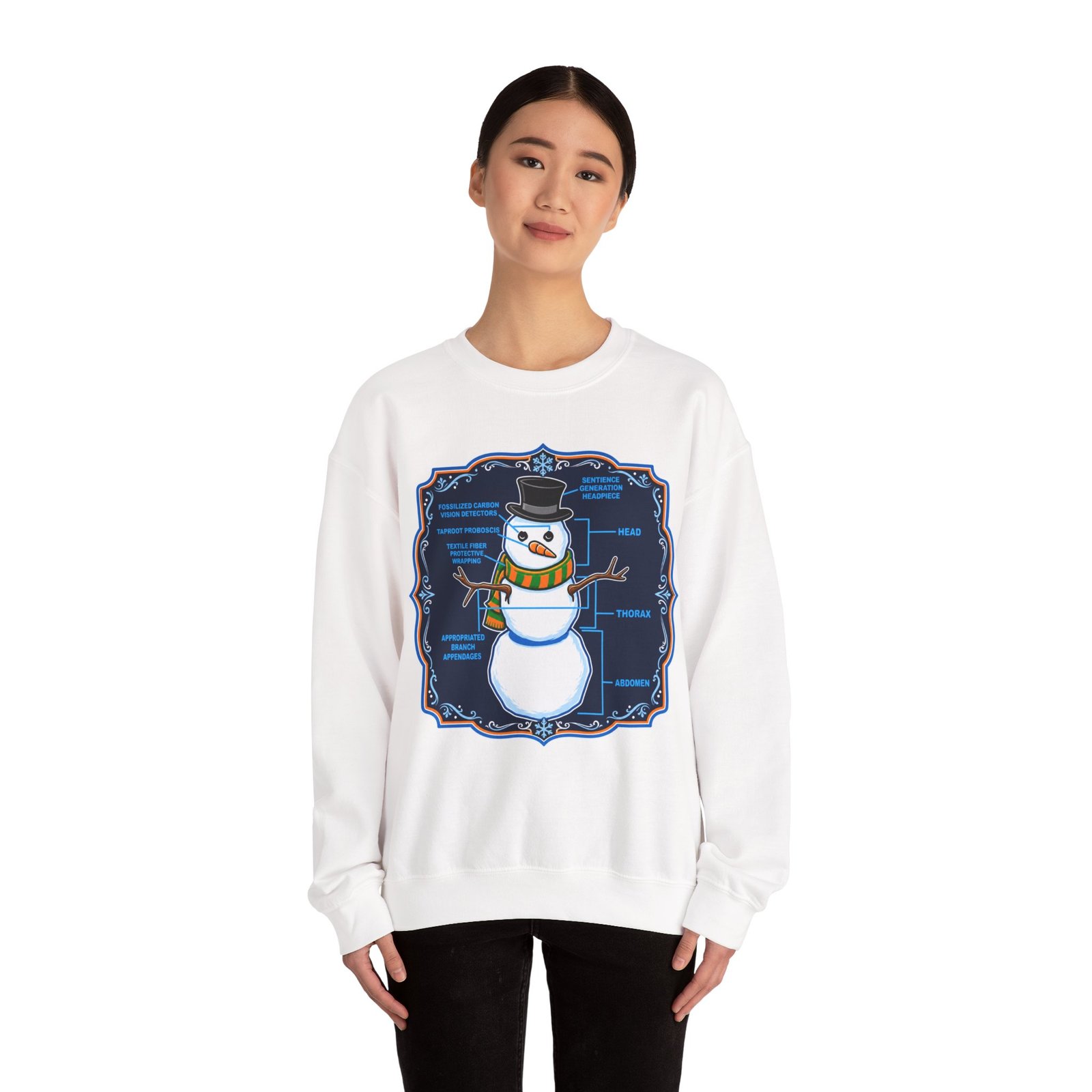 Snowman Anatomy - Unisex Sweatshirt – Funny Christmas - Science Diagram - Image 4
