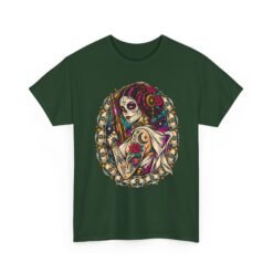 Tattooed Sugar Skull Princess - Unisex T-Shirt – Floral Cosmic Rebel - Tattoo Art - Image 14