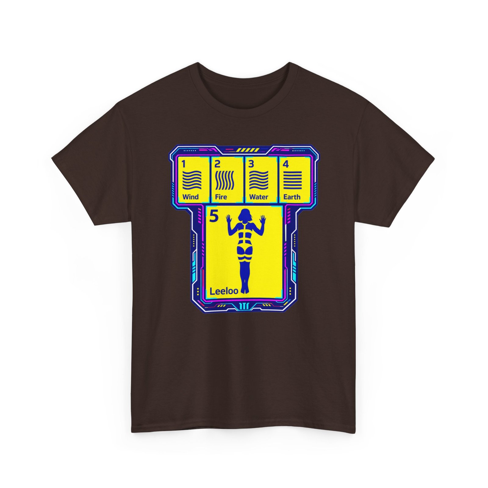 Fifth Element Chart - Unisex T-Shirt – Wind, Water, Fire, Earth... and Leeloo - Image 13