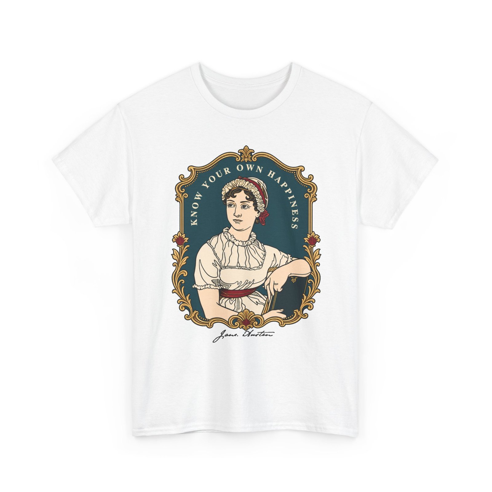 Jane Austen “Know Your Own Happiness” - Unisex T-Shirt – Timeless Wisdom - Image 11