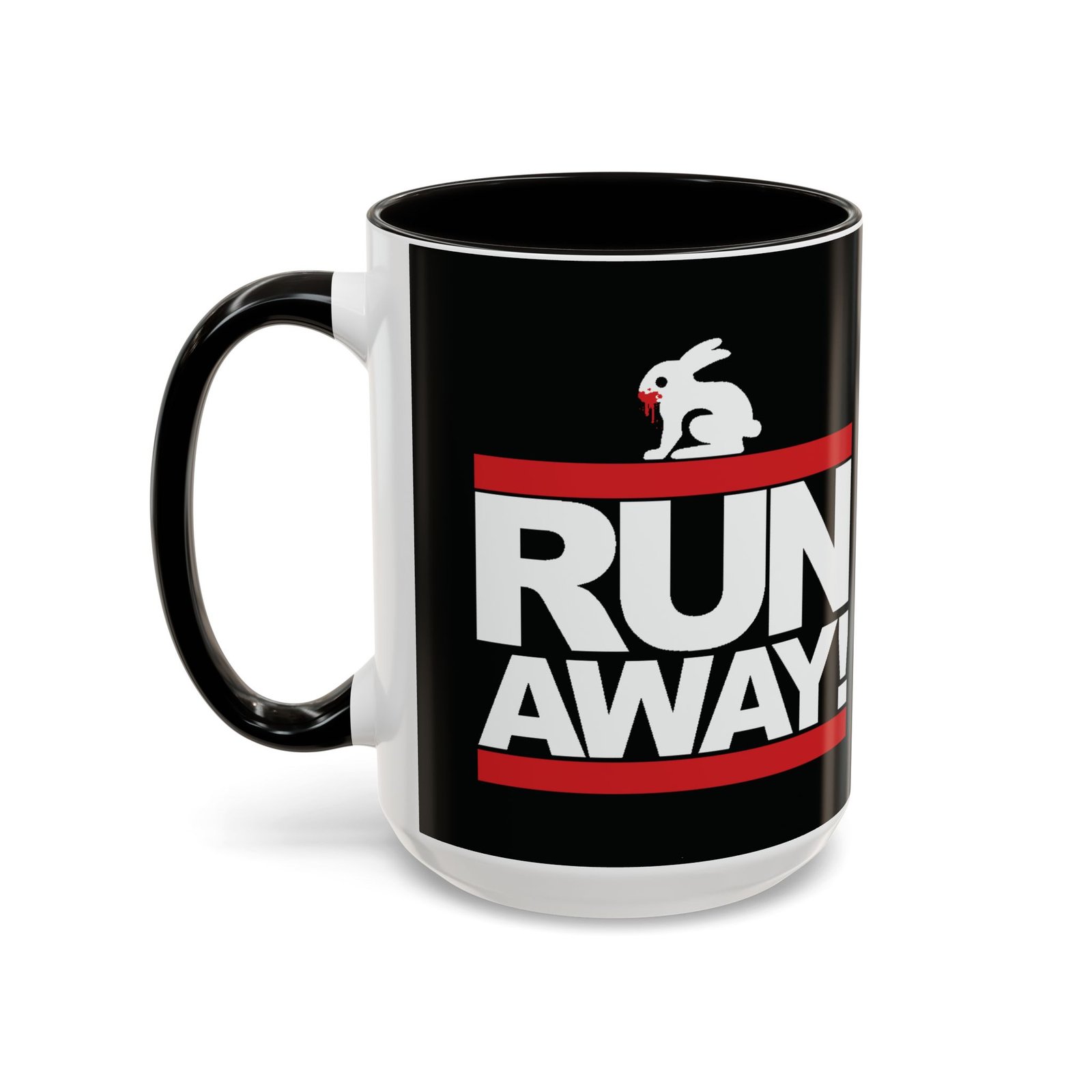 Run Away! Killer Rabbit – Color Accent Mug – Monty Python – Retro Hip-Hop Style - Image 12