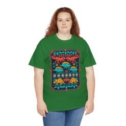 Dino-Mite Christmas - Unisex T-Shirt – Funny Dinosaur - Ugly Christmas Sweater - Image 5