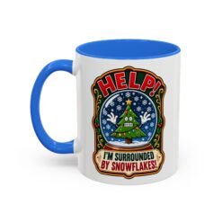 Help! I'm Surrounded By Snowflakes - Color Accent Mug – Funny Sarcastic Christmas - Image 8