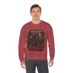 Wishing You a Scary Krampus - Unisex Sweatshirt – Dark Christmas Horror - Image 8