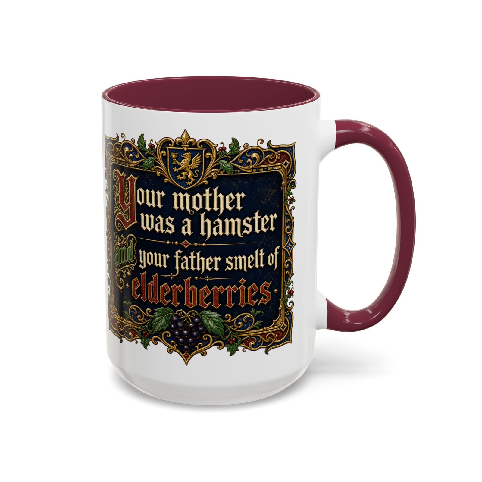 Your Mother Was a Hamster - Color Accent Mug – Monty Python Holy Grail Humor - Image 17