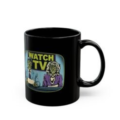 Alternative view of Watch TV - Black Mug – They Live, Alien News - Retro Sci-Fi Horror