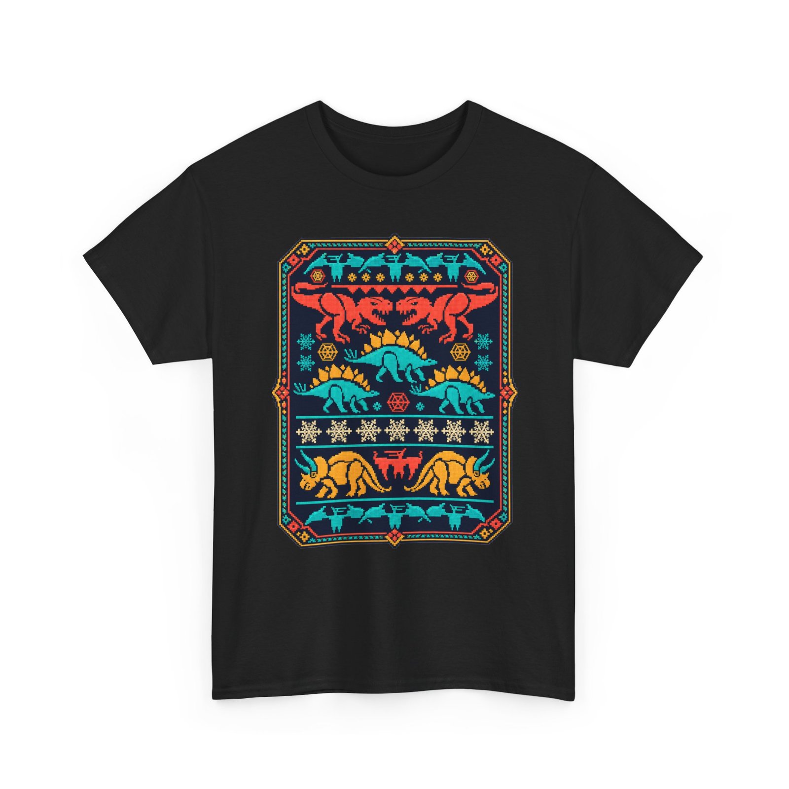 Dino-Mite Christmas - Unisex T-Shirt – Funny Dinosaur - Ugly Christmas Sweater - Image 10
