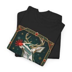 Alternative view of Polygon Rudolph - Unisex T-Shirt – Geometric Reindeer - Modern Christmas