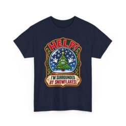 Help! I'm Surrounded By Snowflakes - Unisex T-Shirt – Funny Sarcastic Christmas - Image 17