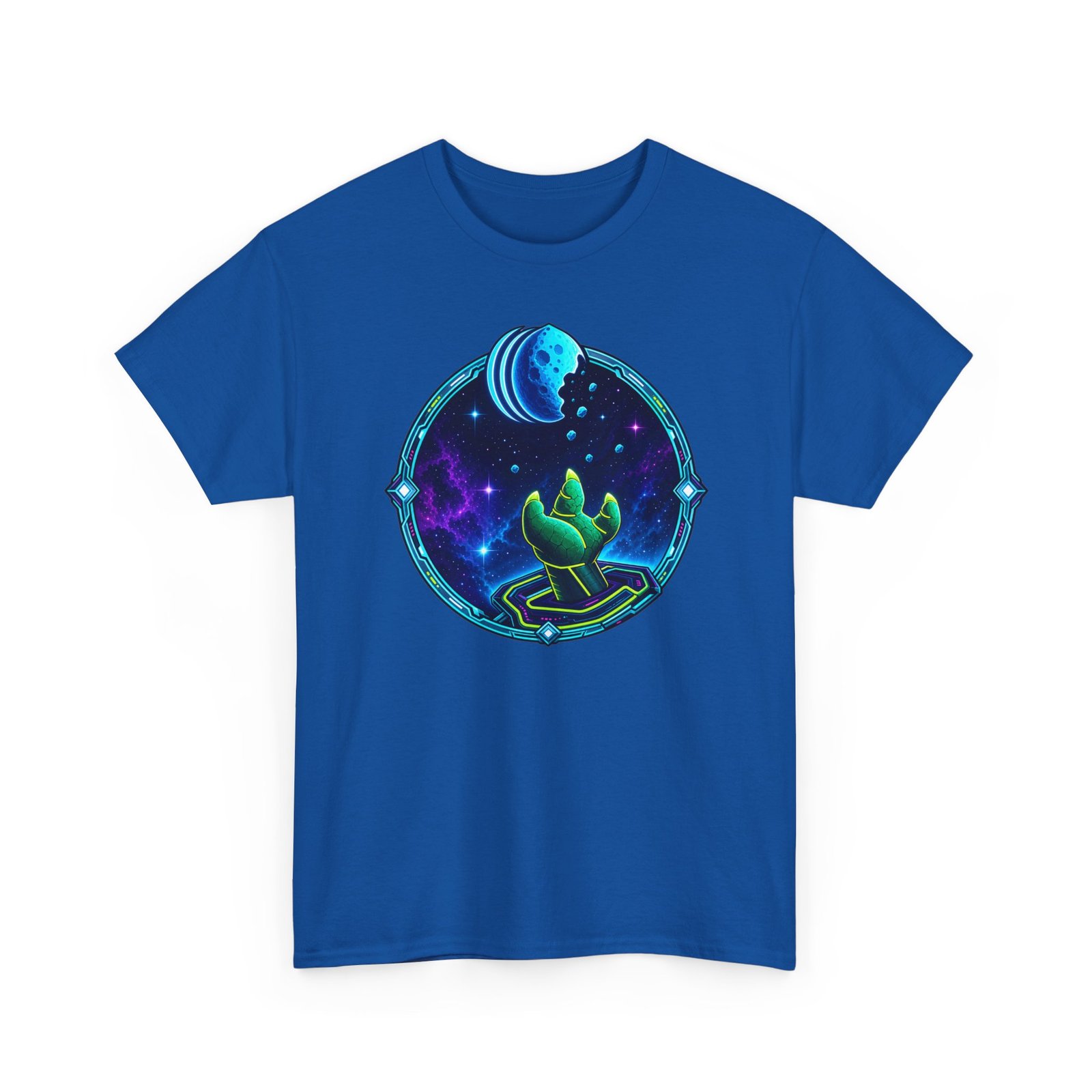 Reach for the Cookie - Unisex T-Shirt – Cute Green Space Creature - Floating Cookie - Image 16